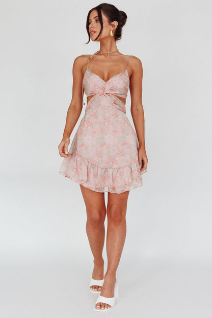 Dream Of You Twist Bodice Mini Dress Rose
