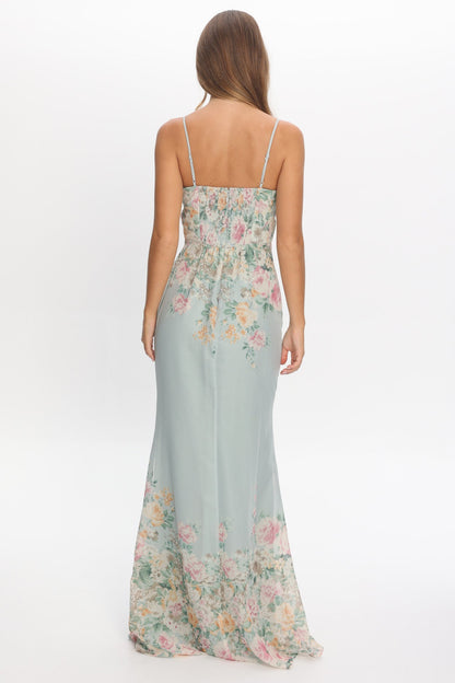 Onix Sweetheart Neckline Maxi Dress Floral Sage
