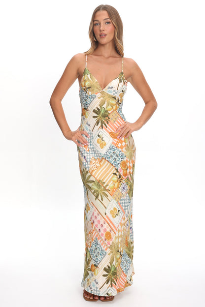 Jaya Floral A-line Maxi Dress Las Palmas
