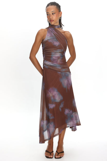 Solene Midi Dress Chocolate