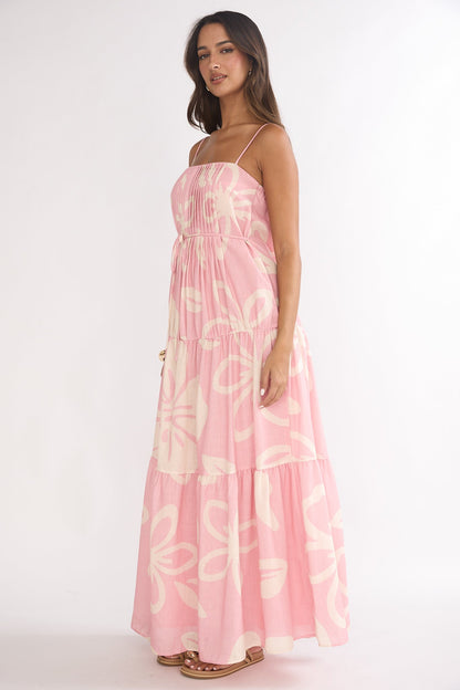 Lysette Pintuck Pleat Maxi Dress Floral