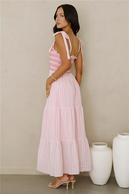 Twirl Delight Maxi Dress Pink