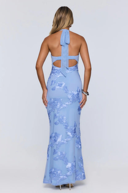 Love Muse Halter Maxi Dress Blue